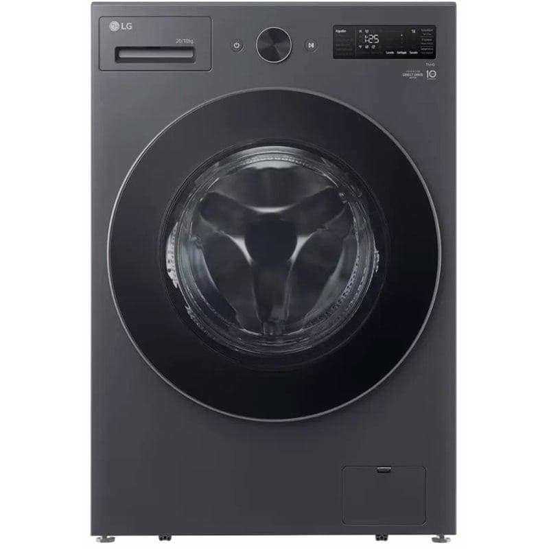 LG ThinQ Digital Front Load Full Automatic Washing Machine With Inverter Technology, 20 kg, With Dryer 10 kg, Graphite Black- F0Z8DRP24