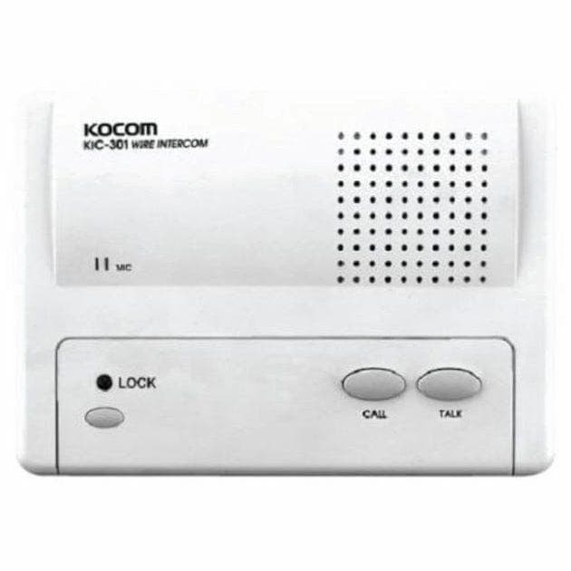 KOCOM Teletalk Wire Intercom Master Unit, 1 Line, White - KIC-301
