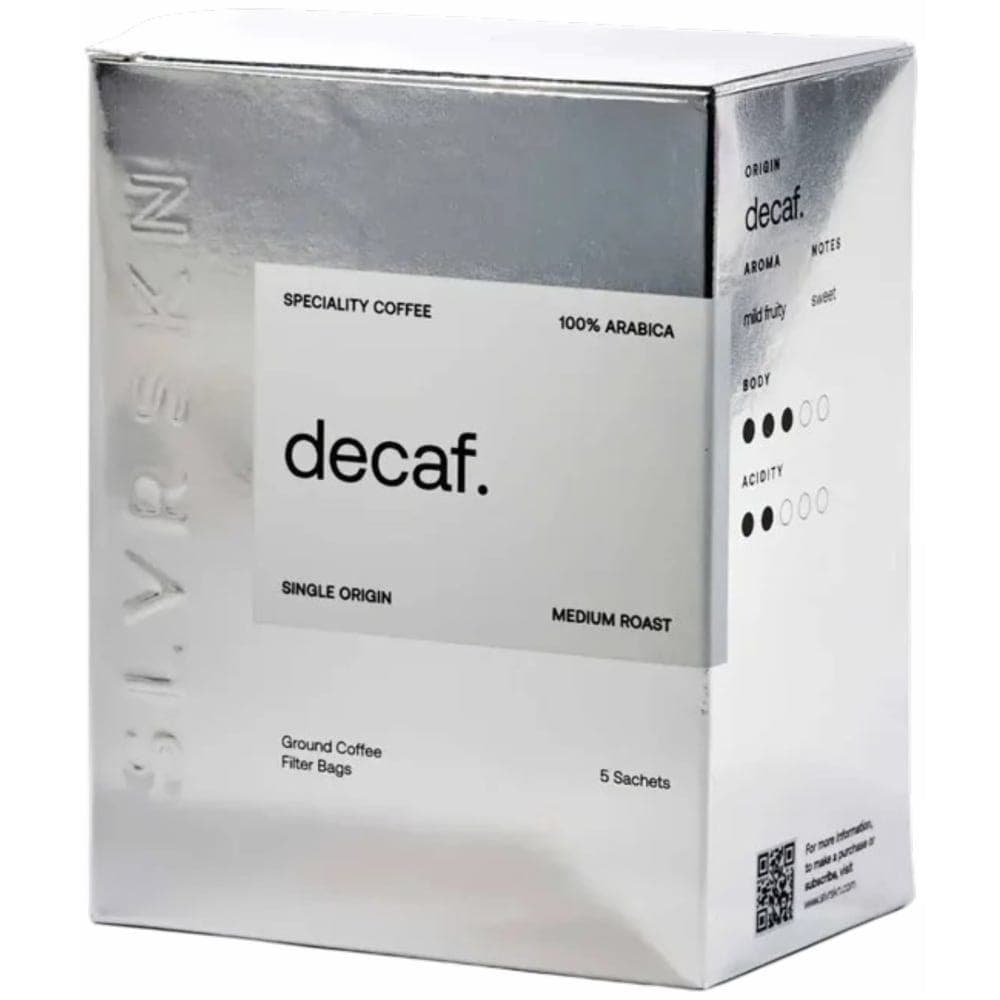 SLVRSKN Medium Roast Brazil Pour Over Decaf Filter Coffee, 5 Sachets - 60 g