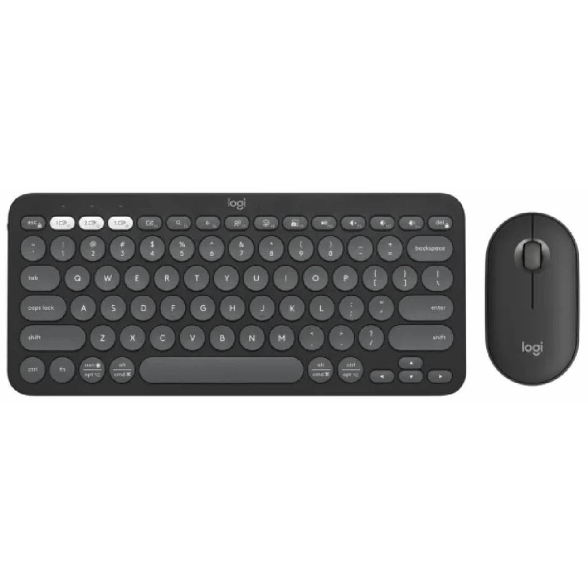 Logitech Pebble 2 Combo Wireless Keyboard and Mouse, Tonal Graphite - 920-012251
