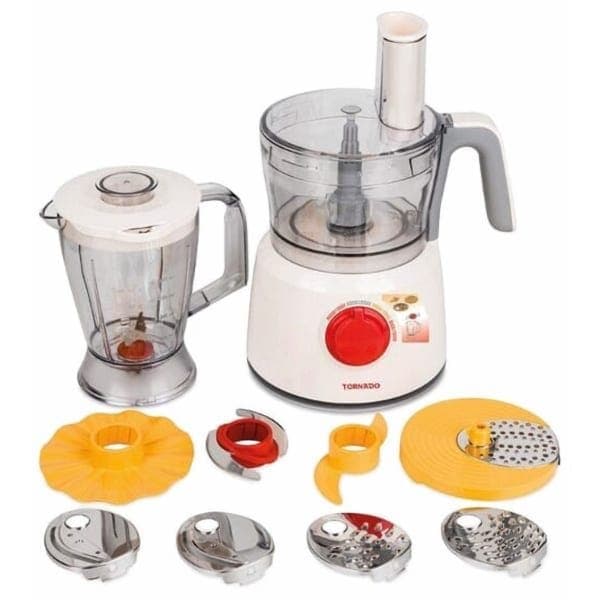 TORNADO Food Processor, 27 Functions, 1.2 Liter, 1000 Watt, White - TFP-1000CC