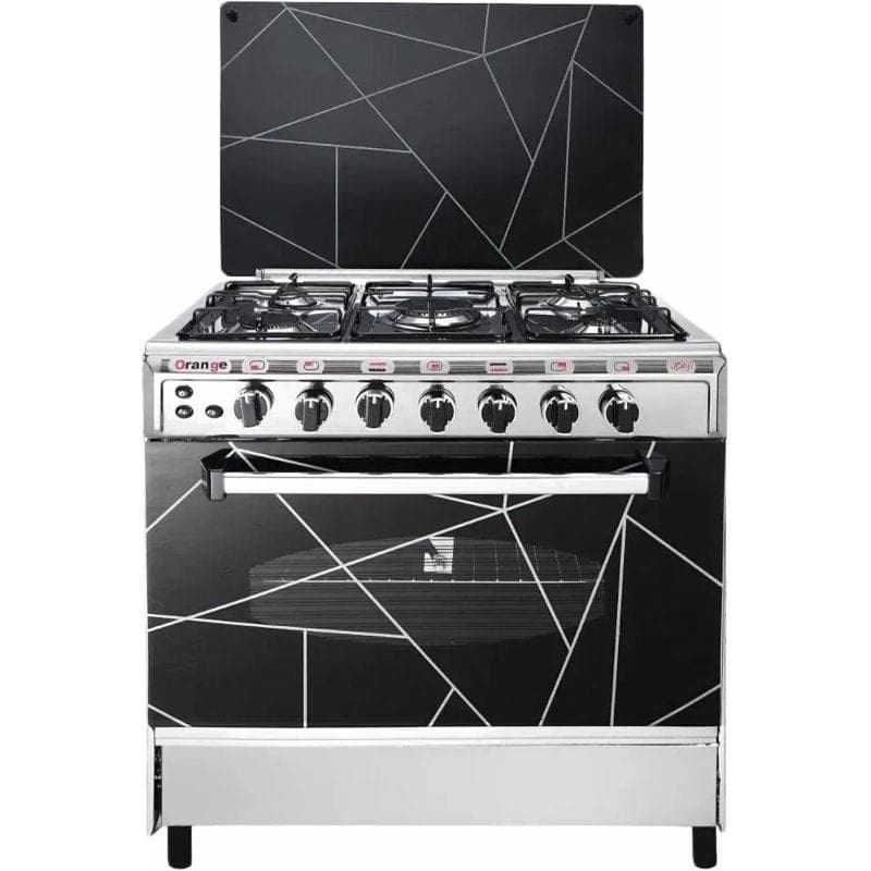 Al-Ahram Gas Cooker, 5 Burners, 80 cm, Silver Black - GA500603SLV