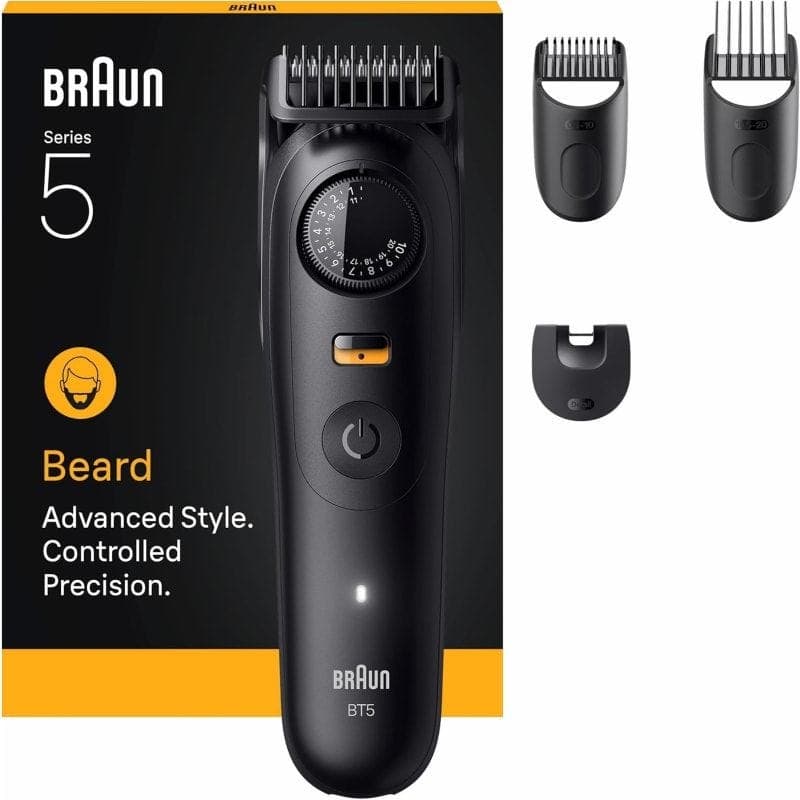 Braun Series 5 Rechargeable Wet and Dry Beard Trimmer, Black - BT5520