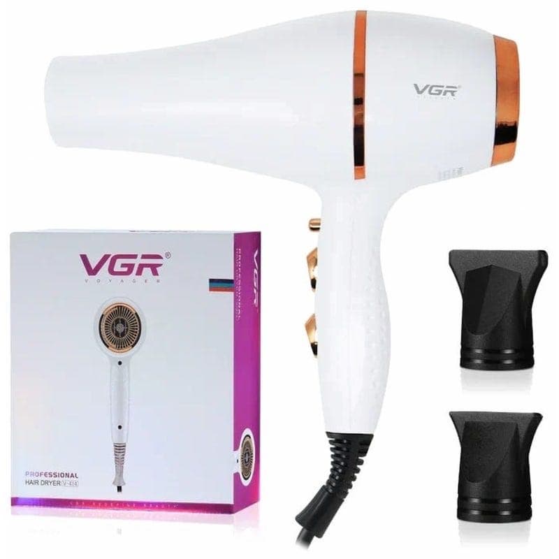 VGR Professional Hair Dryer, 2000 Watt, White - V-414 ( International Warranty )