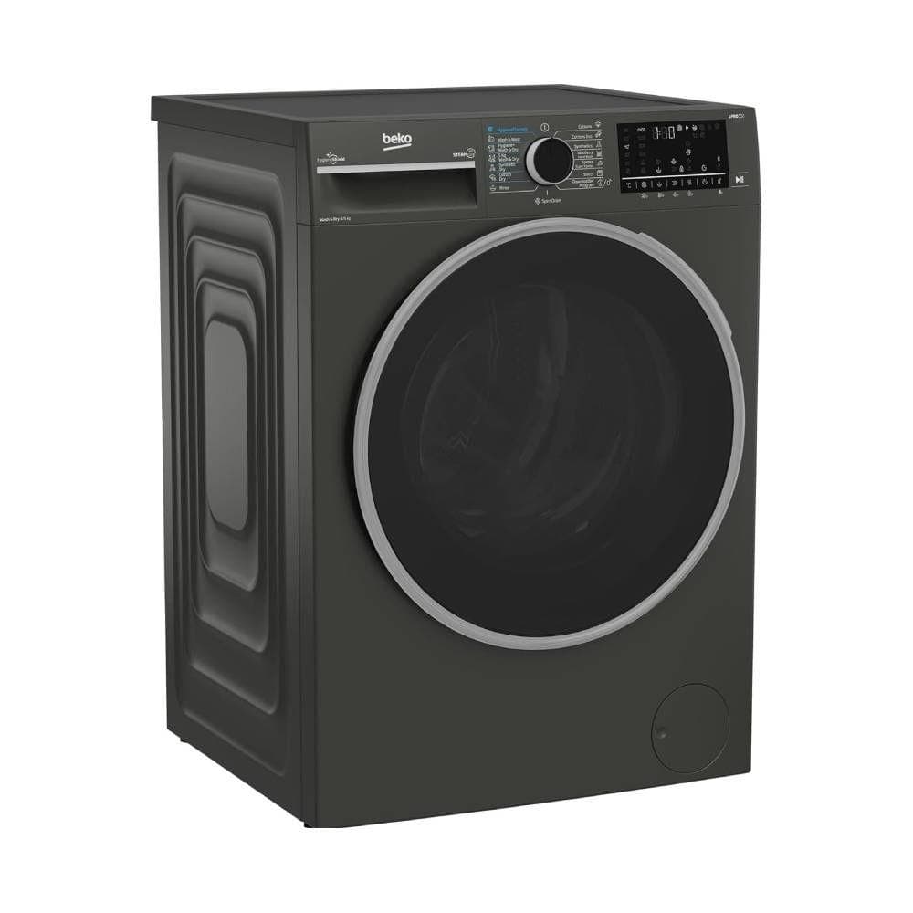 Beko WFST87XA Digital Front Load Full Automatic Washing Machine With Inverter Technology, 8 kg, Dark Silver - 457100010500