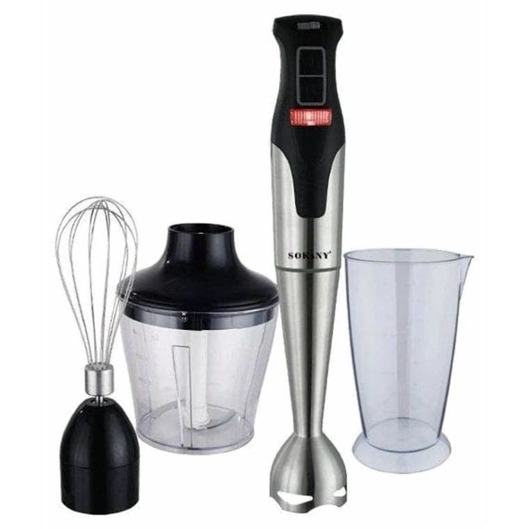 Sokany 4 In 1 Multifunction Hand Blender, 800 ml, 1000 Watt, Black Stainless Steel - SK-758-4N