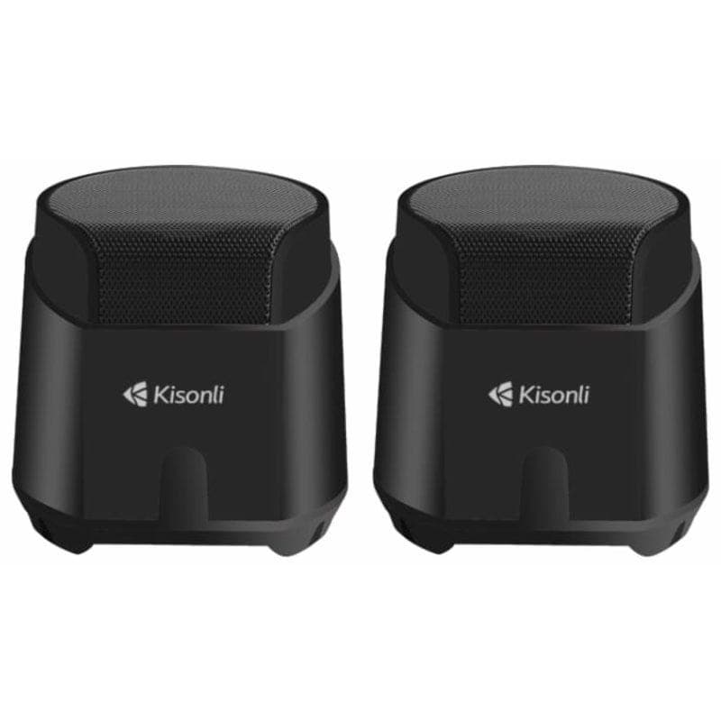 Kisonli Wired Computer Speaker, 2 Units, Black - K500