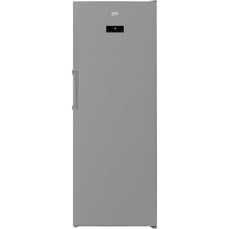 Beko bPRO 500 Series Digital Upright Deep Freezer, No Frost, 8 Drawers, 404 Liter, Brushed Silver - RFNE448E35XB