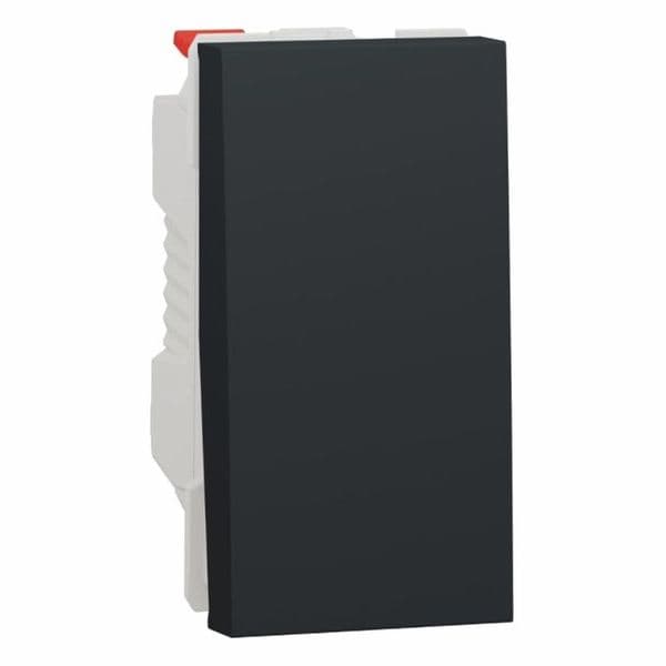 Schneider Electric, Switch, New Unica, 1-Pole 2-Way, 10AX, 1 Module, Screwless Terminals, Painted, IP4X, Anthracite