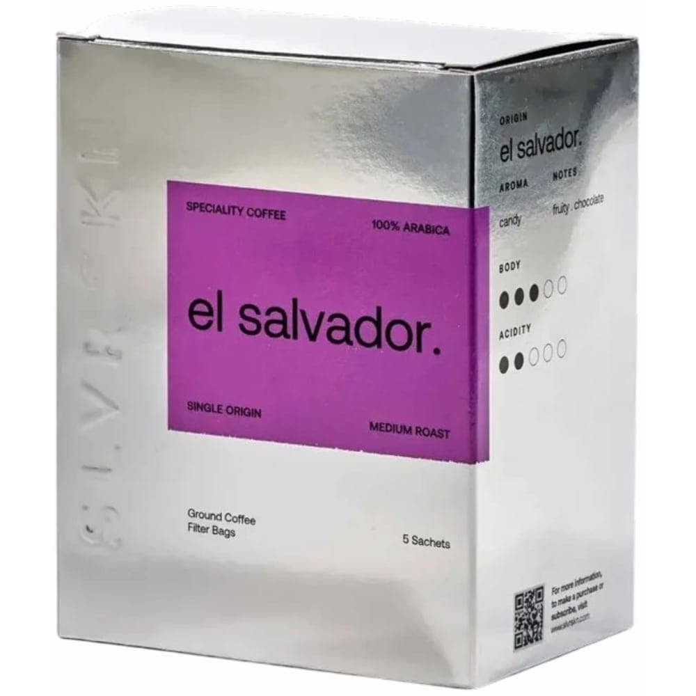 SLVRSKN Medium Roast Salvador Pour Over Filter Coffee, 5 Sachets - 60 g
