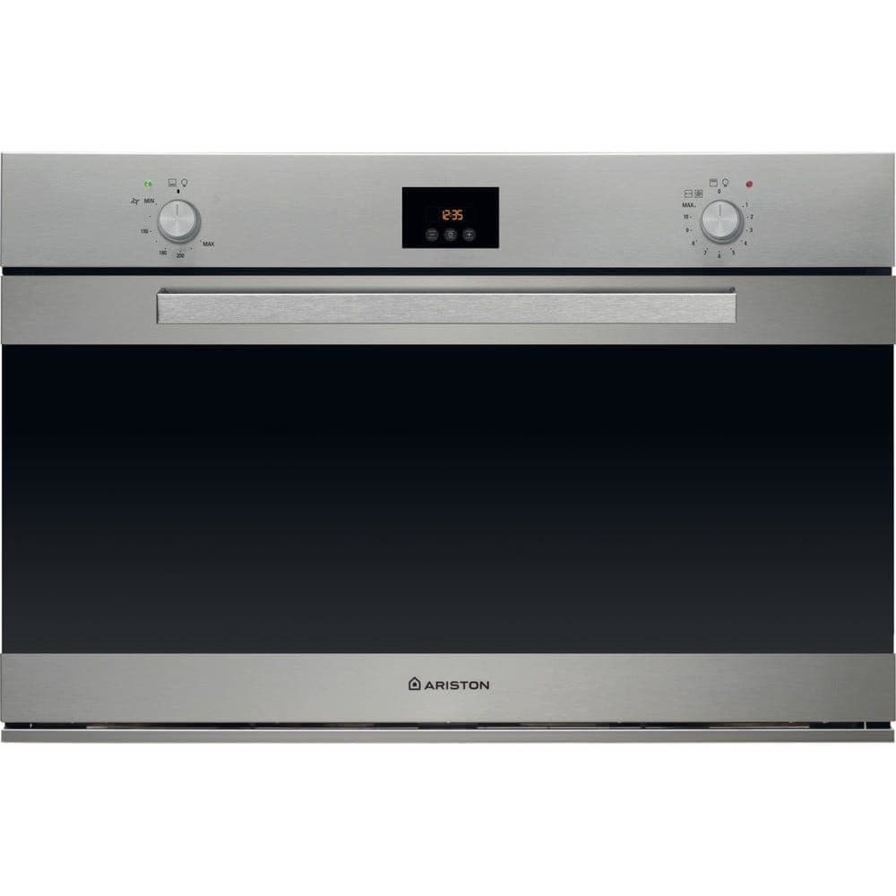 Ariston Digital Gas Built-In Oven With Electric Grill, 90 cm, 97 Liter, Stainless Steel - GESM 55 IX A 30