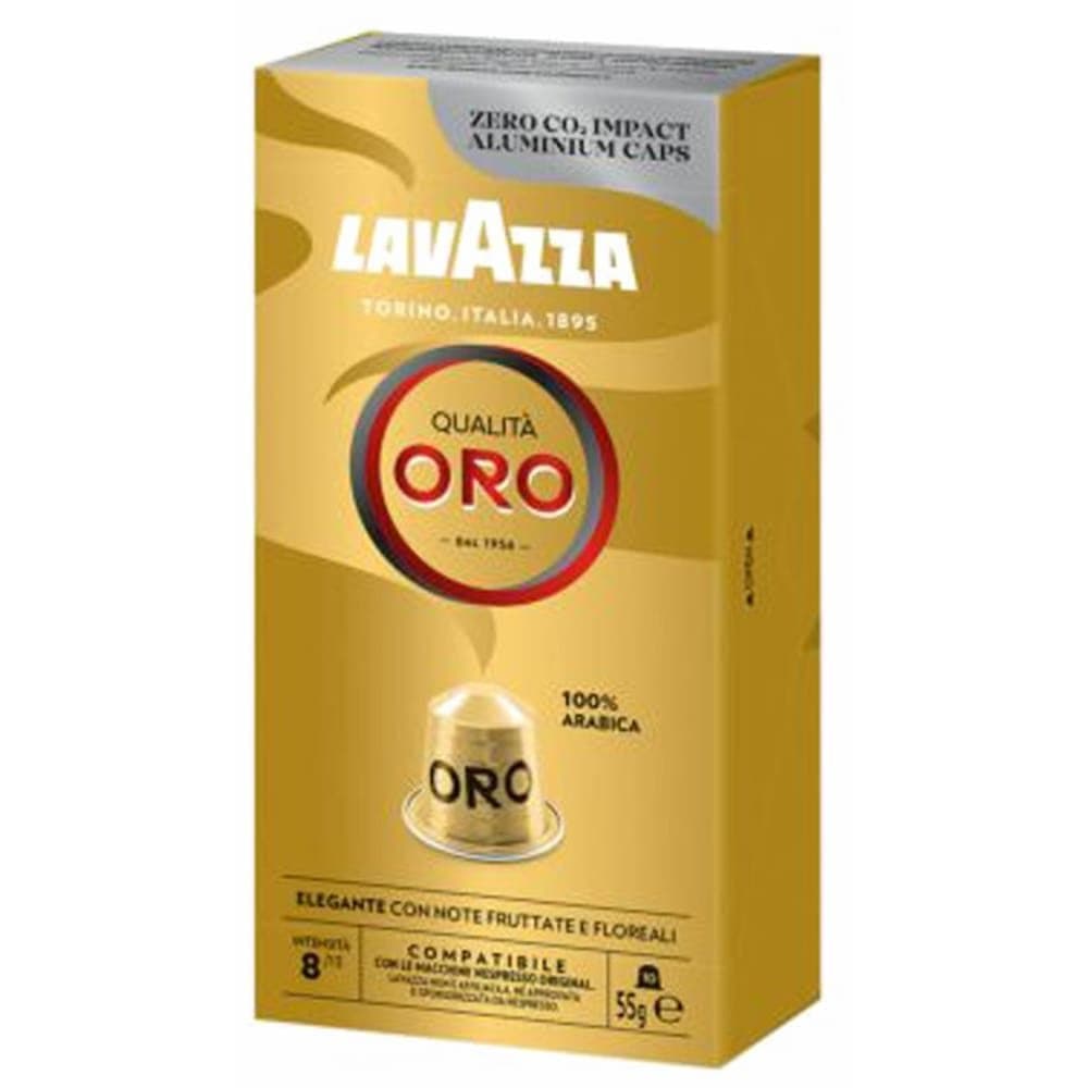 Lavazza Medium Roast Italy Qualita ORO Espresso Coffee Capsules for Nespresso Coffee Machines, 10 Capsules - 55 g
