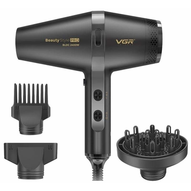 VGR Professional Beauty Style Pro Hair Dryer, 2400 Watt, Black - V-409 ( International Warranty )