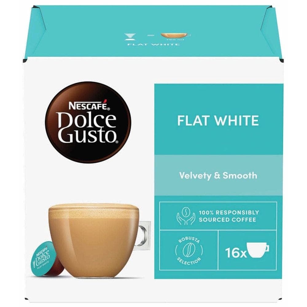 Nescafe Medium Roast Flat White Espresso Coffee Capsules for Dolce Gusto Coffee Machines, 16 Capsules - 187.2 g