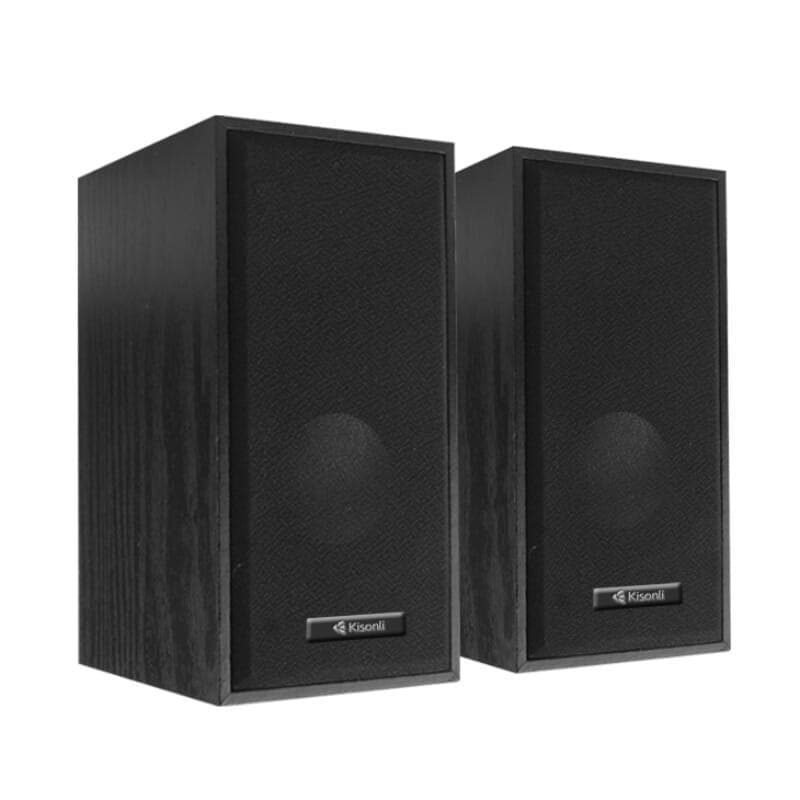 Kisonli Wired Computer Speaker, 2 Units, Black - T-004