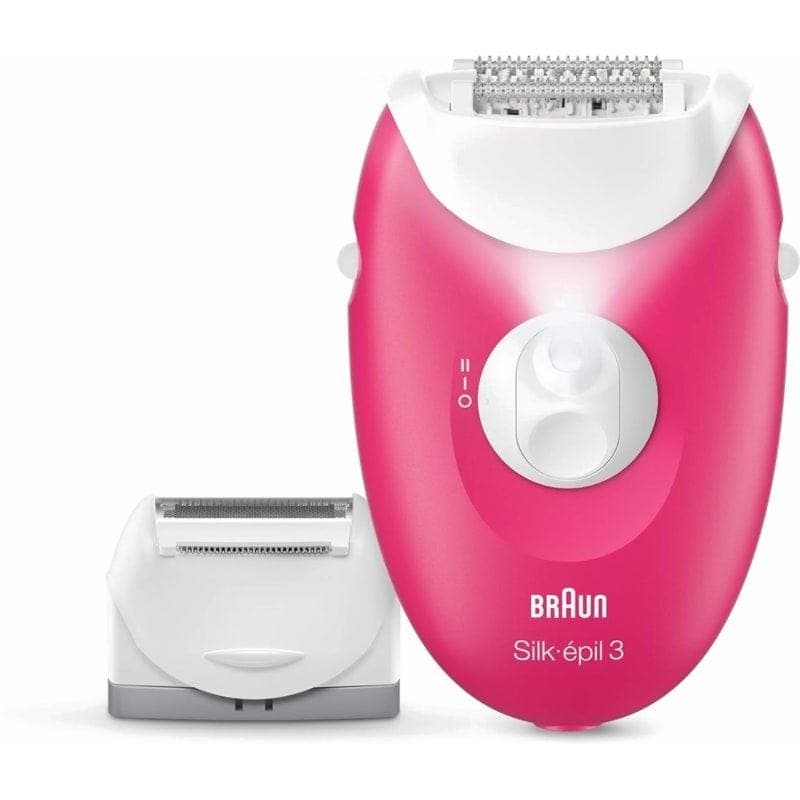 Braun Silk-épil 3 Corded Epilator, Fuchsia White - SE3-032 ( International Warranty )