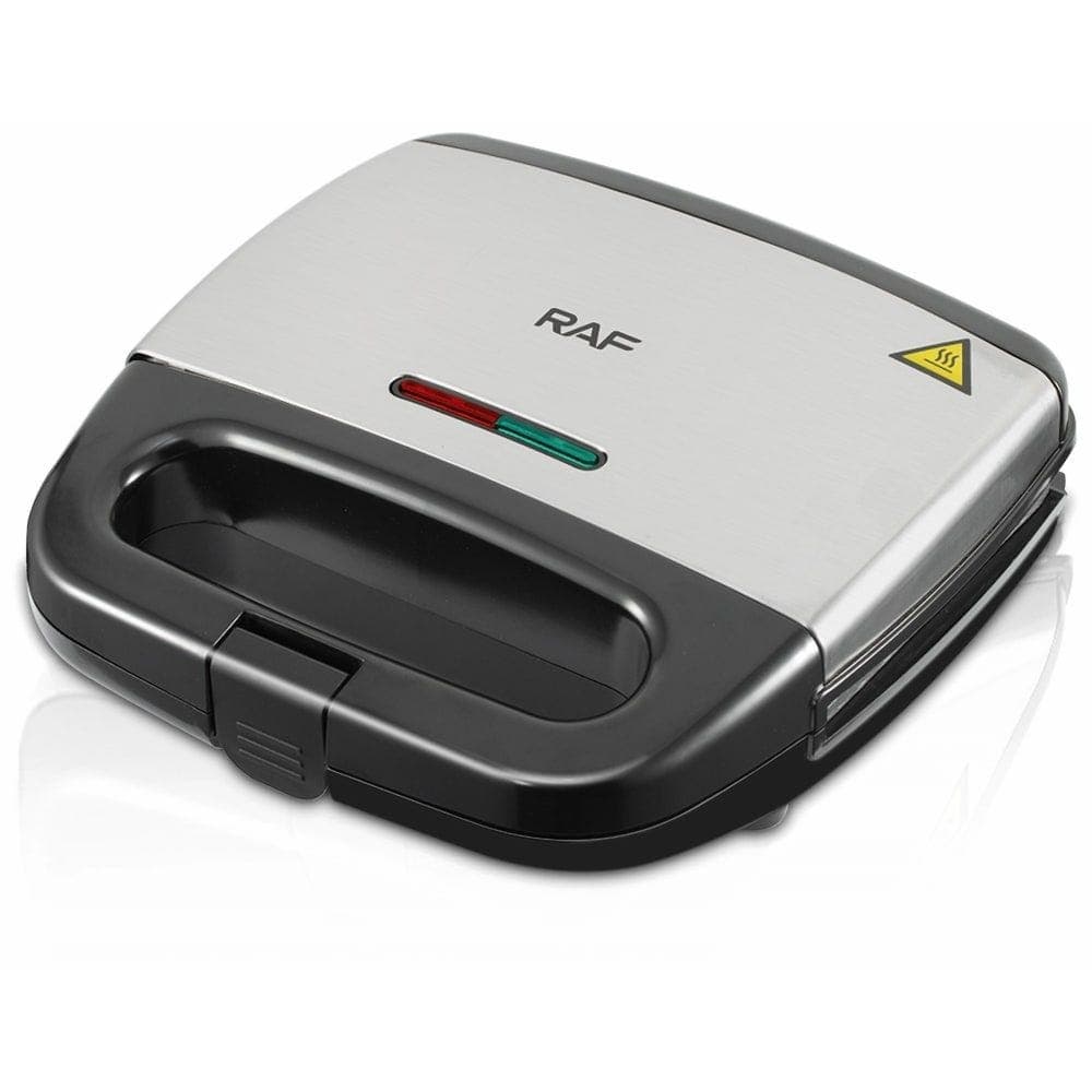 RAF Waffle Maker, 750 Watt, Silver Black - R.536H