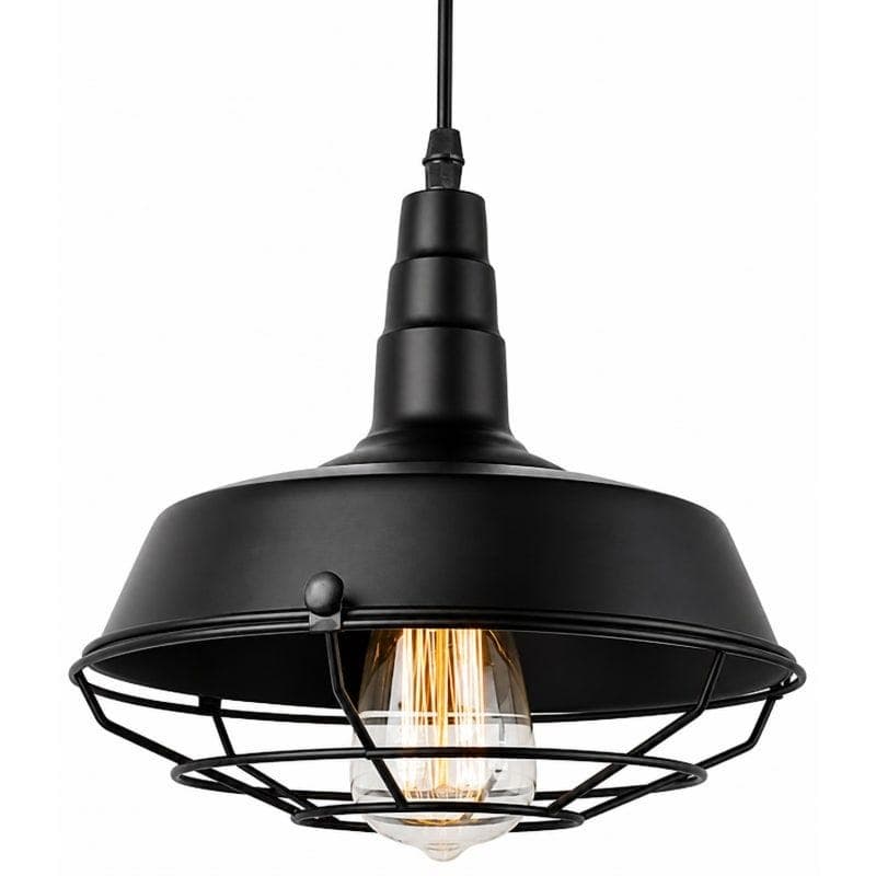 Industrial Pendant Light, 1 Lamp - Black