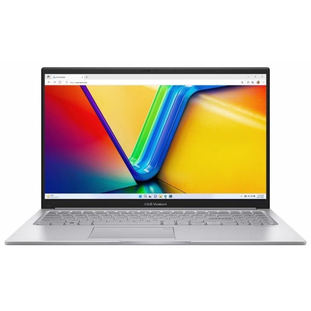 ASUS Vivobook 15 X1504MA-BQ857W Laptop, Intel Core 7 350 Processor, 15.6 Inch FHD Display, 512 GB SSD, 8 GB RAM DDR5, Intel Graphics, Win11 Home, Cool Silver - 90NB17I2-M00UL0