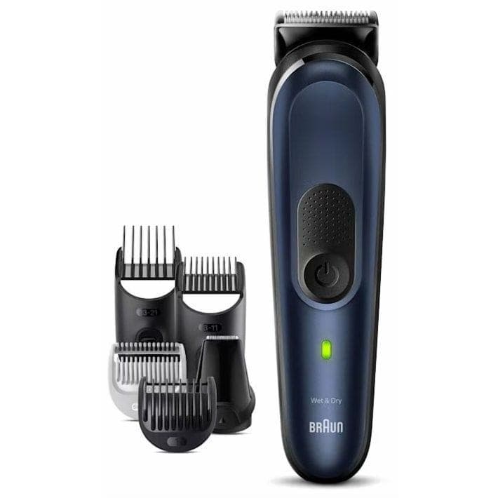 Braun All in One Style Kit Series 7 10 in 1 Rechargeable Wet and Dry Grooming Kit, Blue - MGK7410