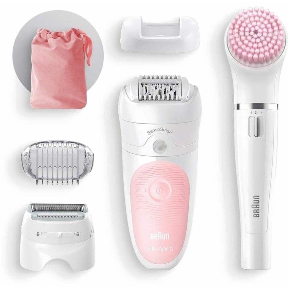 Braun Beauty Set 5 Rechargeable Wet and Dry Epilator, White - SE5-885