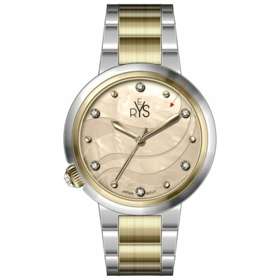 Reys Dress Watch With Stainless Steel Strap For Women, Analog, 32 mm, Silver Gold - R2021TGS