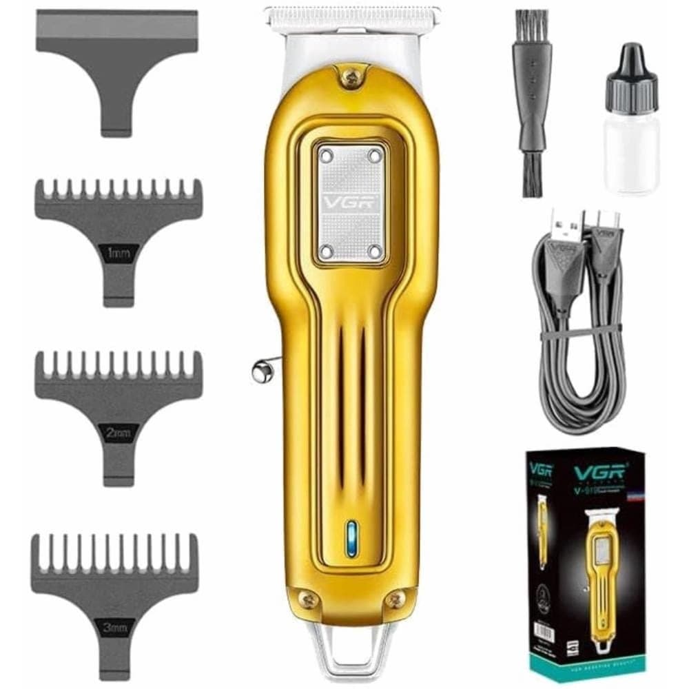 VGR Professional Rechargeable Hair Trimmer, Gold - V-919