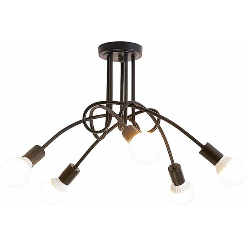 Modern Sputnik Lamp Ceiling Chandelier, 5 Bulbs - Black