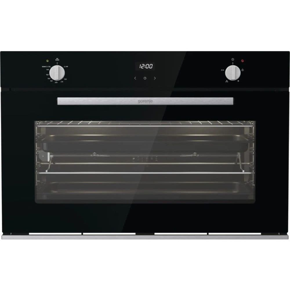 Gorenje Advanced Line Digital Built-In Gas Oven With Electric Grill, 90 cm, 88 Liter, Black Stainless Steel - BOGX9832E06BG