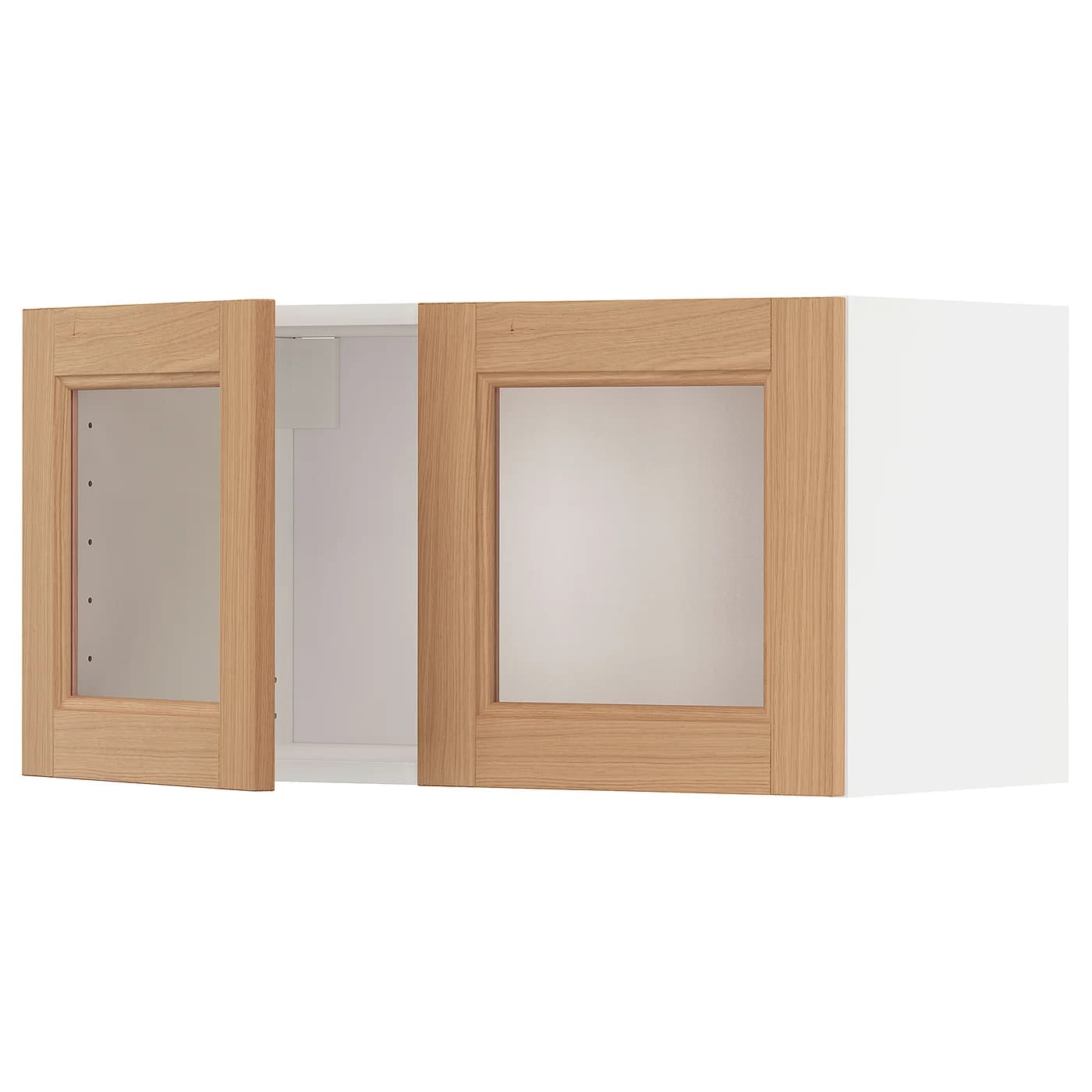 METOD Wall cabinet with 2 glass doors